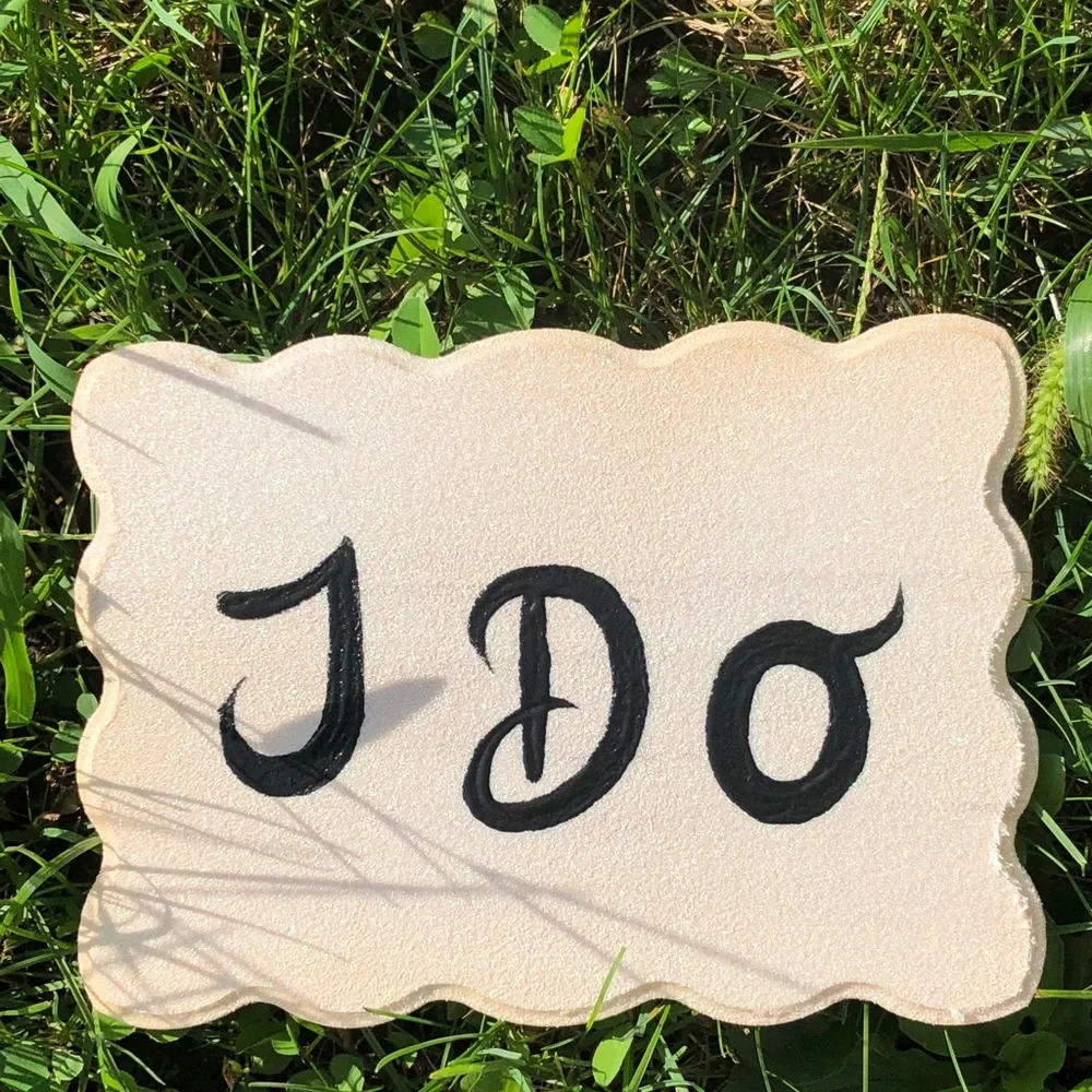 I Do White Wooden Wedding Sign